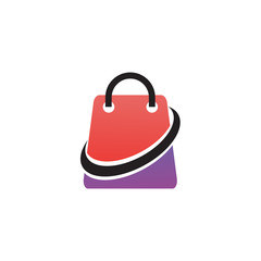Shopping bag icon logo design vector template