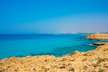 Fototapeta na wymiar panorama of the beaches of ayia napa