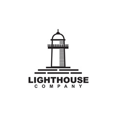 Simple lighthouse logo icon design vector template