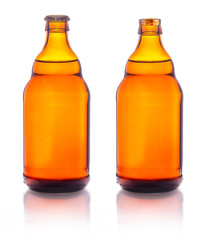 The bottle of beer isolated on white background