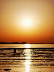 sunset on sea