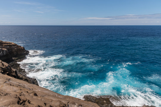 Beautiful Spitting Cave Of Portlock Vista On Oahu, Hawaii