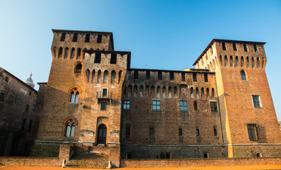 Medieval fortress, Gonzaga Saint George (Giorgio) castle in Italy, Mantua (Mantova)