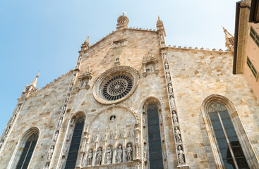 Fototapeta na wymiar Como Cathedral west front view, Como, Italy