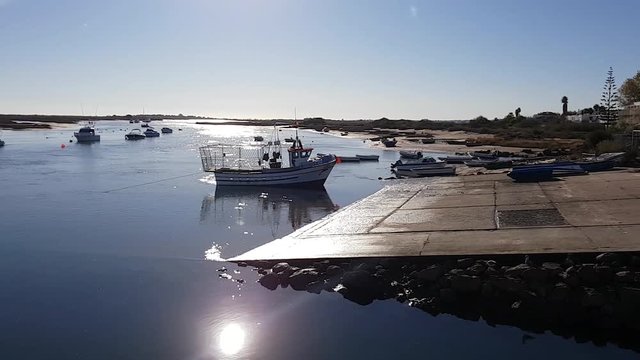 Pier Bay, dock in the town of Santa Luiza, Tavira Portugal.