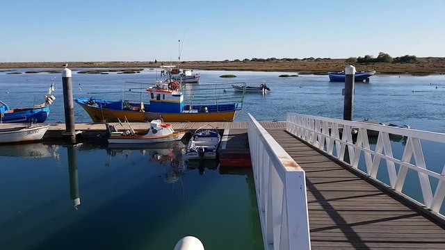 Pier Bay, dock in the town of Santa Luiza, Tavira Portugal.