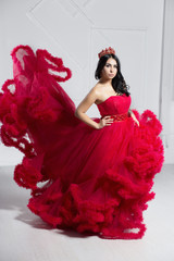 Cute young brunette posing in the studio.