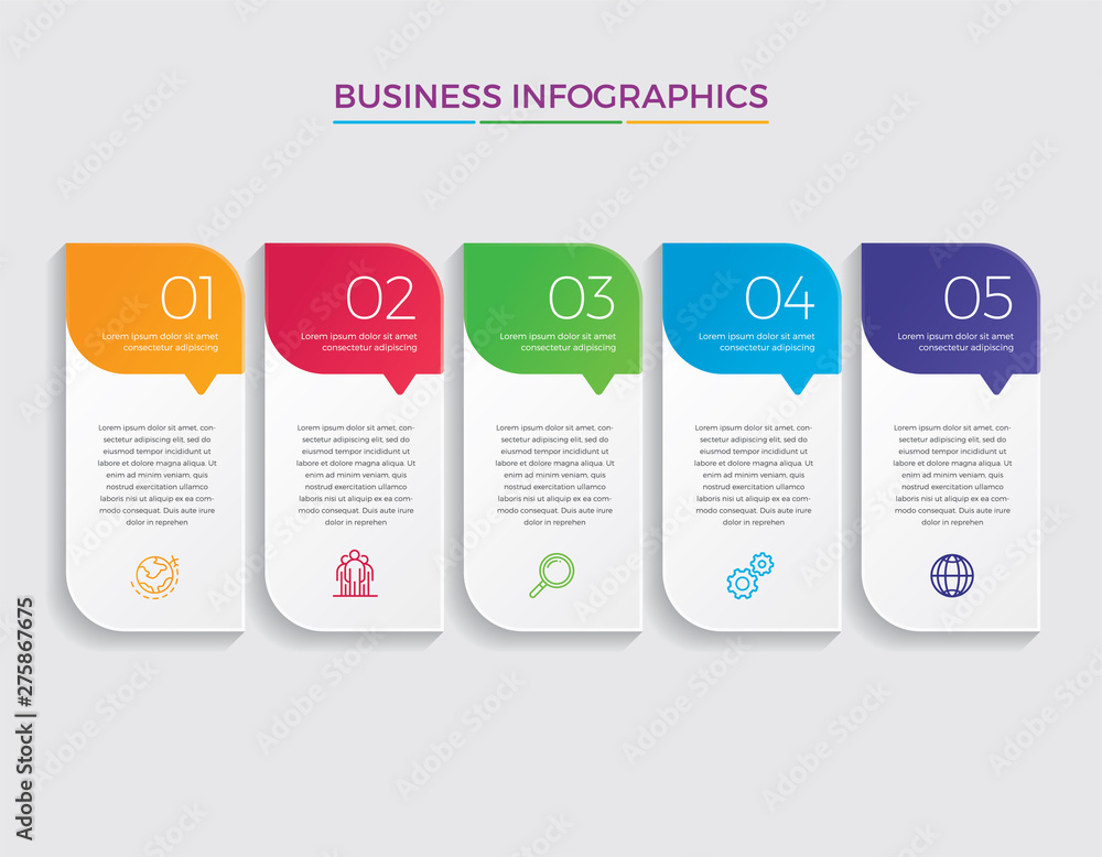 Aufkleber infographic design vector and marketing icons can be used for workflow layout, diagram, annual repor