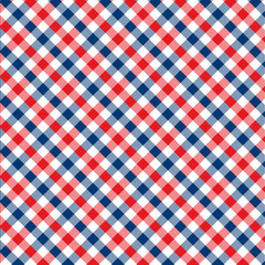 Gingham pattern red and blue. Texture from rhombus/squares for - plaid, tablecloths, clothes, shirts, dresses, paper, bedding, blankets, quilts and other textile products. Vector illustration EPS 10