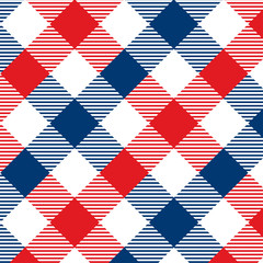 Gingham pattern red and blue. Texture from rhombus/squares for - plaid, tablecloths, clothes, shirts, dresses, paper, bedding, blankets, quilts and other textile products. Vector illustration EPS 10