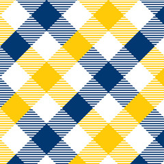 Blue and Yellow Gingham pattern. Texture  for - plaid, tablecloths, clothes, shirts, dresses, paper, bedding, blankets, quilts and other textile products. Vector illustration EPS 10