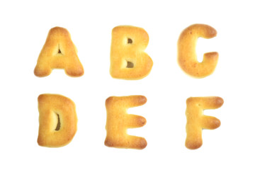 cookies alphabet isolated on white background