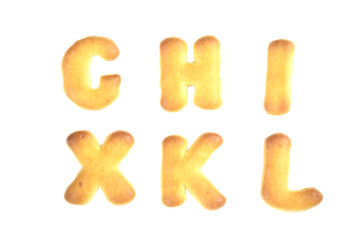 cookies alphabet isolated on white background
