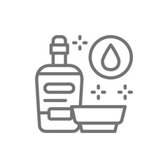 Soy sauce, liquid seasoning line icon.