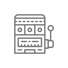 Slot machines, casino line icon.