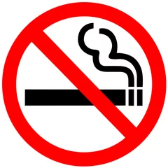 Poster Niet roken teken op witte achtergrond © thawats