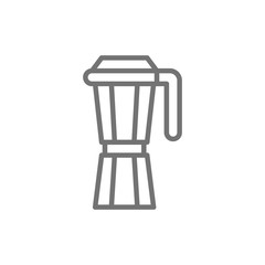 Italian coffee maker, espresso machine line icon.