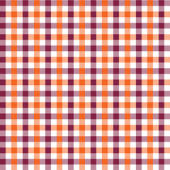 Gingham pattern Orange and Cherry red. Texture from for - plaid, tablecloths, clothes, shirts, dresses, paper, bedding, blankets, quilts and other textile products. Vector illustration EPS 10