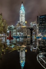 Philadelphia city hall at night 