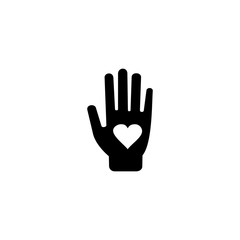 Fototapeta na wymiar Hand with heart icon