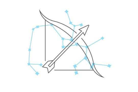 Zodiac signs Sagittarius. line icon. Simple element illustration. pisces outline icon from zodiac concept.