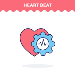 heart beat icon, vector. Flat design. Ui icon