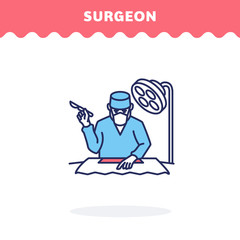 surgeon icon, vector. Fill and line. Flat design. Ui icon