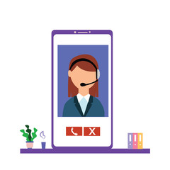 Customer Service Interactive , Call Center for online Shopping and Business Concept Vector Template Design Illustration
