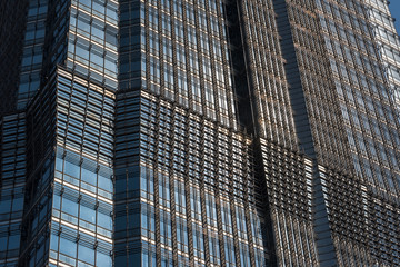 closeup of modern office building exterior