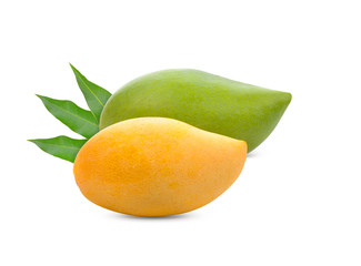 ripe mango on white background