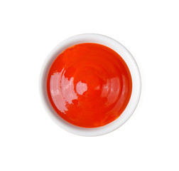 Ketchup on white background