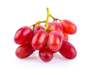 Ripe red grape  isolated on white background. full depth of field