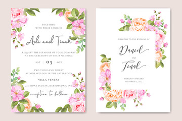 Wedding ornament with beautiful invitation card template