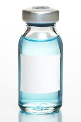 Vaccine or drug vial with blank white label