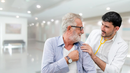 Patient visits doctor at the hospital. Concept of medical healthcare and doctor staff service.