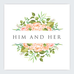 beautiful wedding and invitation bouquet  template