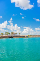 Hamakawa fishing port in the vicinity of the American Village in Chatan City of Okinawa.