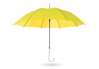 Yellow umbrella isolated on white