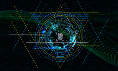 Technology gear futuristic abstract backgrounds, colorful triangle, Vector illustration