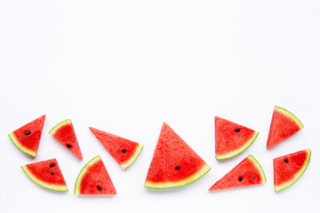 slices of watermelon isolated on white background.