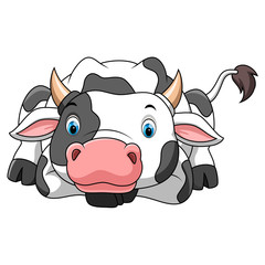 happy little cow cartoon