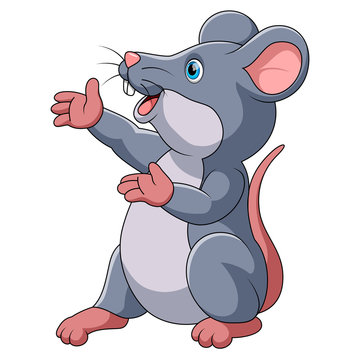 Cute mouse cartoon presenting