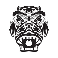 angry gorrila illustration in white and black colour
