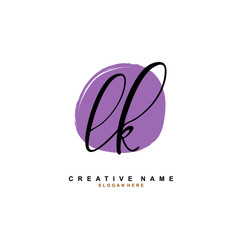 Obraz premium L K LK Initial logo template vector. Letter logo concept
