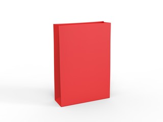 Blank template of shopping Paper Bag 3d illustration for branding design and mock up.