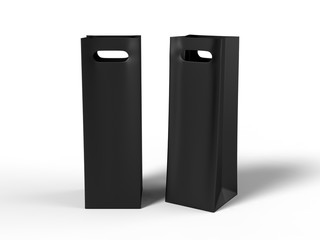 Blank template of shopping Paper Bag 3d illustration for branding design and mock up.