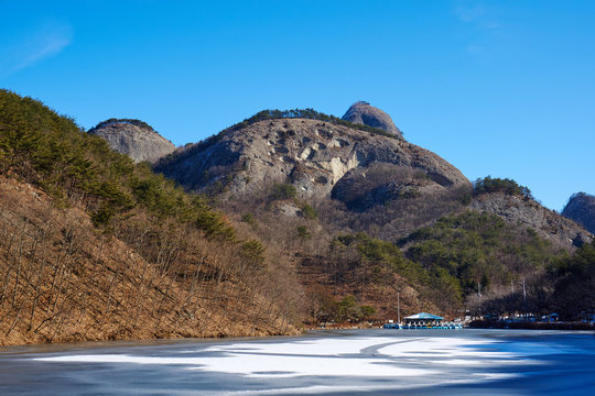 Maisan Mountain is a famous mountain in Jinan, Korea.