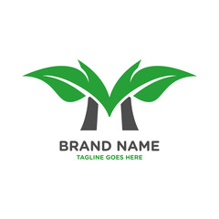 M leaf logo design
