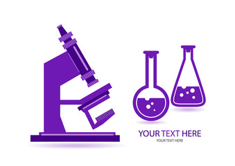 Fototapeta premium Abstract microscope background with the study of bacteria, molecules, substances. Science, education, chemistry, experiment, laboratory concept.