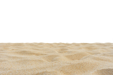 Fototapeta na wymiar Beach sand texture di-cut, isolated on white background